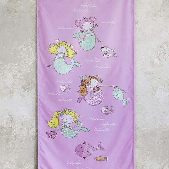 Nima Dancing Mermaids Παιδική Πετσέτα Θαλάσσης Ροζ 140x70εκ.