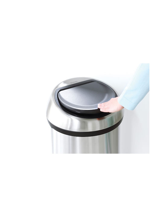 Brabantia Brabantia Metallischer Mülleimer Push Silber 60lt
