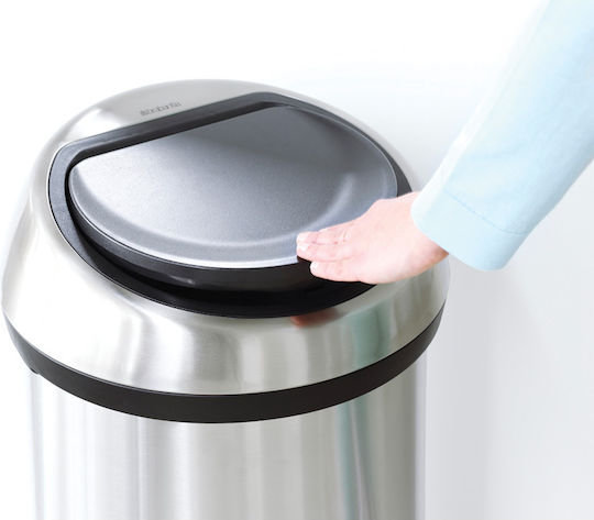 Brabantia Brabantia Metallischer Mülleimer Push Silber 60lt