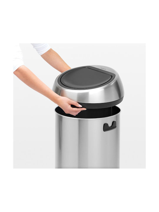 Brabantia Brabantia Metallischer Mülleimer Push Silber 60lt