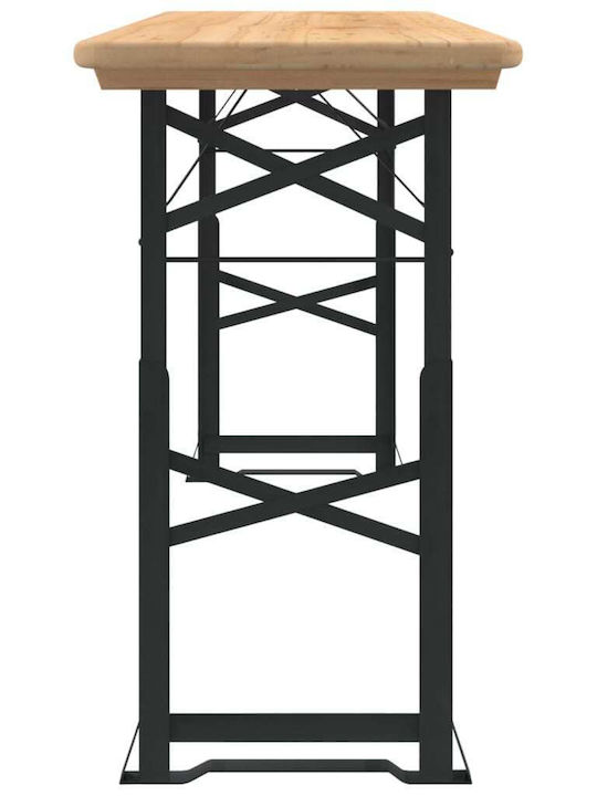 Outdoor Dinner Foldable Wood Table Natural 170x50x75cm