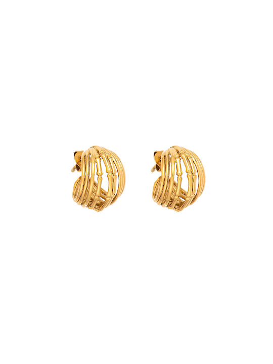 Excite-Fashion Earrings Hoops made of Steel Gold Plated