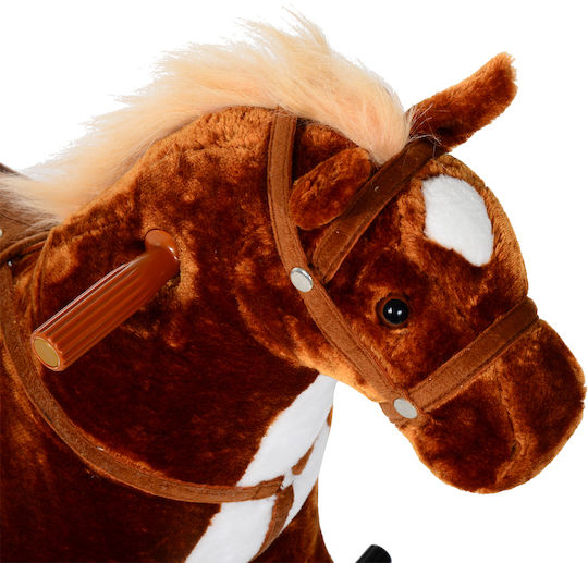 HomCom Horse Ζωάκι Ride On για 36+ μηνών με Ήχους Καφέ