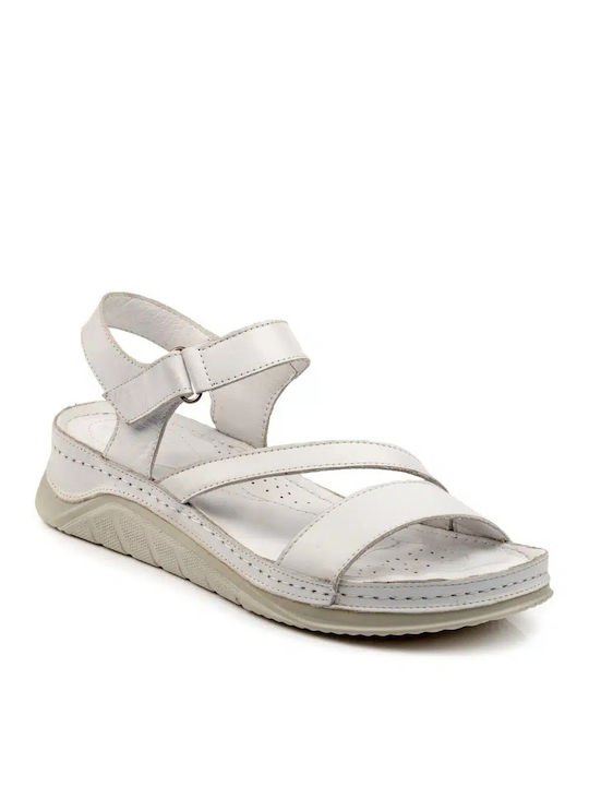 Boxer Leather Women's Sandals White