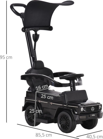 HomCom Mercedes Benz G350 Количка Езда На с Ръкохватка За Родител За 12+ Месеца Черна