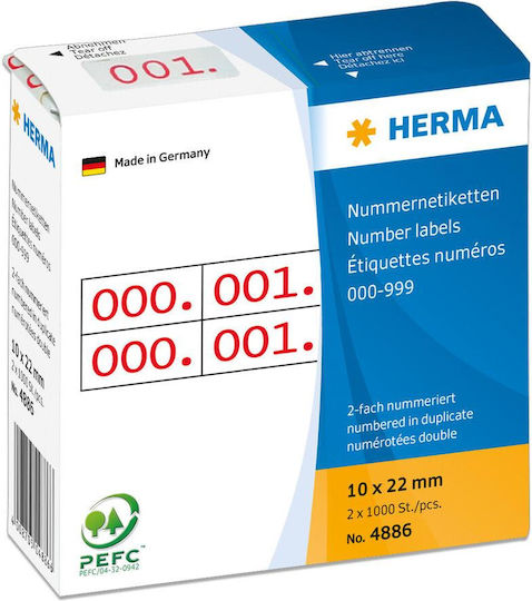 Herma Small Adhesive Labels in Red Color 10x22mm
