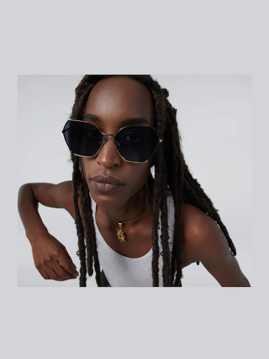 Komono Belle Women's Sunglasses with Metal Frame Gold Black KOM-S9925