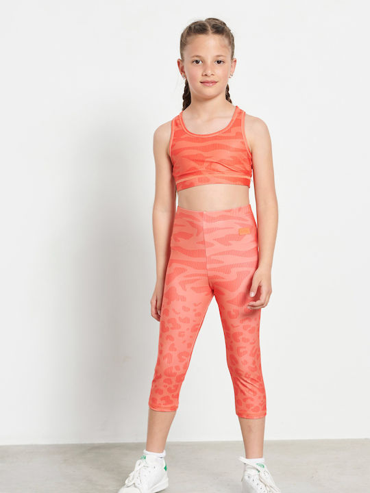 BodyTalk Kids Capri Sport Legging Animal Print Orange