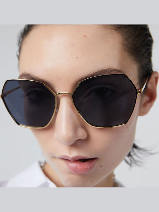 Komono Belle Women's Sunglasses with Metal Frame Gold Black KOM-S9925