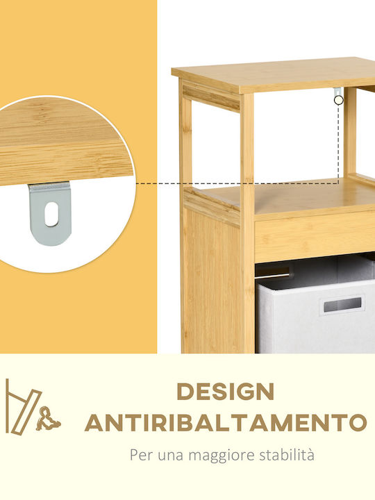 Kleankin Καλάθι Απλύτων Bamboo 40lt 40x30x86.5cm Μπεζ