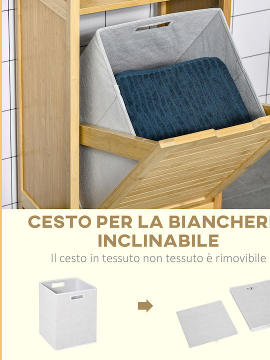 Kleankin Καλάθι Απλύτων Bamboo 40lt 40x30x86.5cm Μπεζ