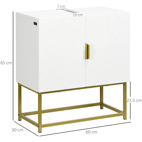 Kleankin Πάγκος χωρίς Νιπτήρα Μ60xΒ30xΥ65cm Λευκός