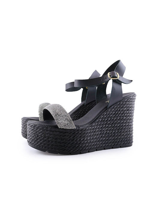 Love4shoes Platforme dama Negre