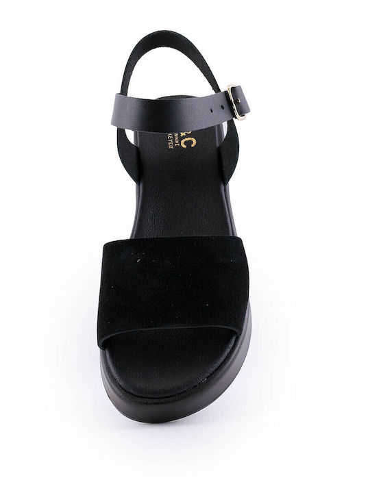 Women's Ankle Strap Platforms Black
