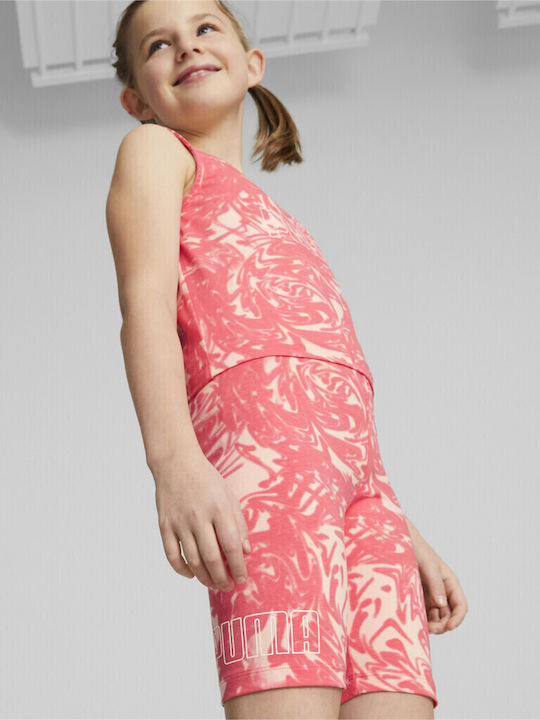 Kids Leggings Sports Short Orange