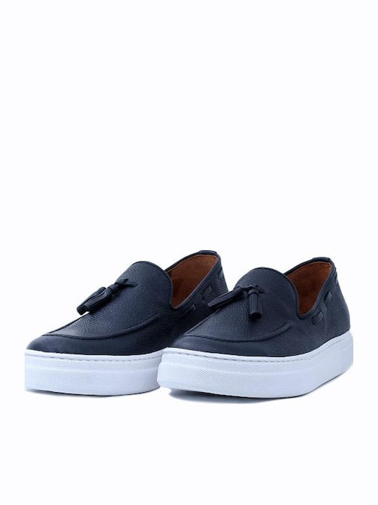 Leder Herren Mokassins in Blau Farbe