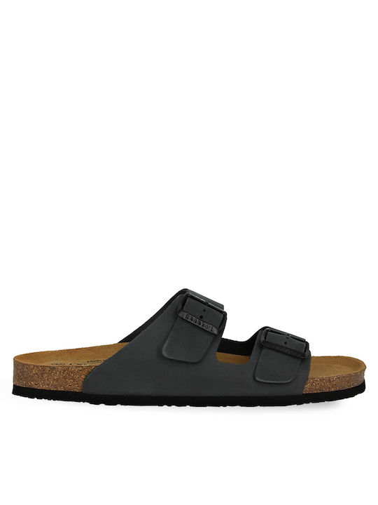 Plakton Men's Leather Sandals Gray 11527177.GR