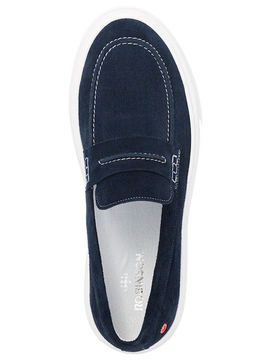 Δερμάτινα Ανδρικά Loafers σε Μπλε Χρώμα