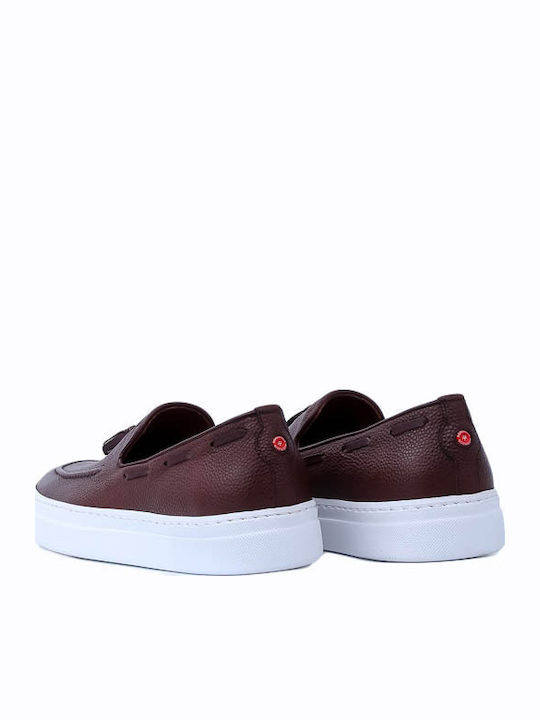 Δερμάτινα Ανδρικά Loafers σε Καφέ Χρώμα