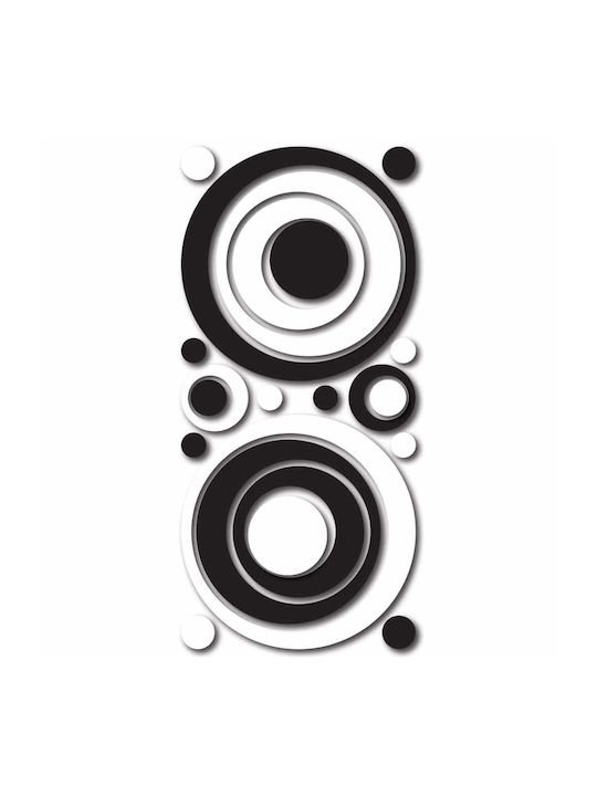Autocolant Decorativ Perete Black & White Circles 1buc Ango