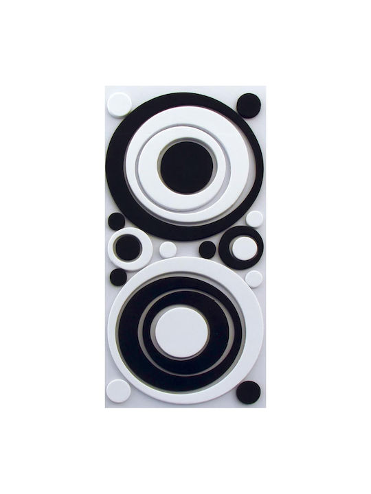 Autocolant Decorativ Perete Black & White Circles 1buc Ango