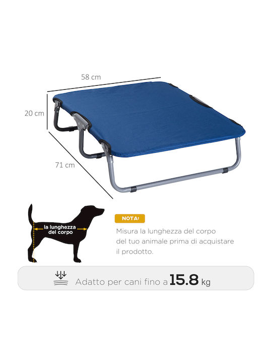 Pawhut Elevated Dog Bed Blue 71x58cm