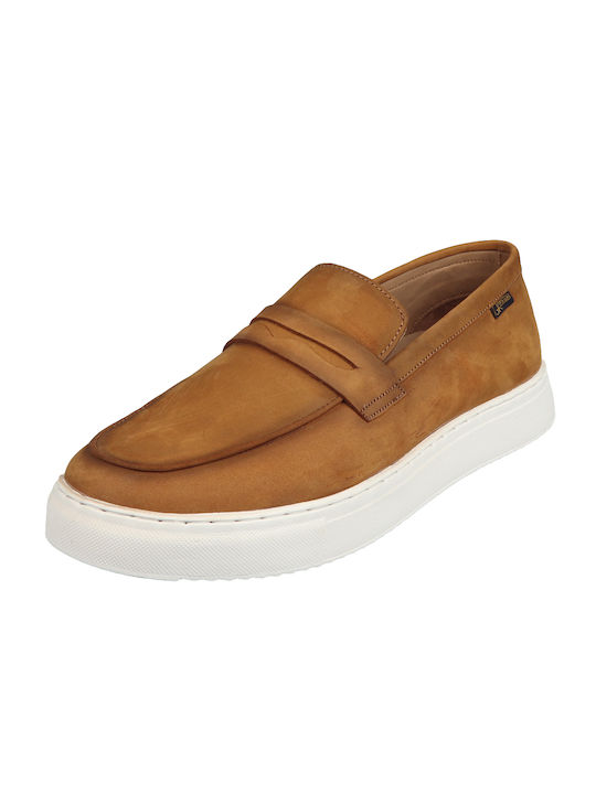 GK Uomo Men's Leather Loafers Tan