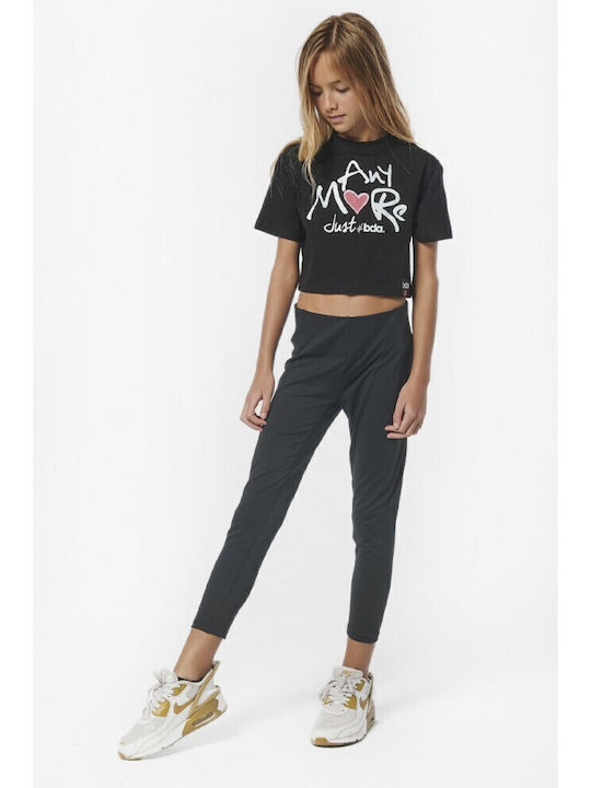 Kinder Leggings Sport Zerschnitten Schwarz