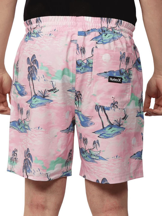 Hurley Herren Badebekleidung Shorts Rosa mit Mustern