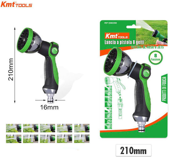KMT Tools 8 Λειτουργίες Πράσινο 21x1.6cm Πιστόλι Νερού