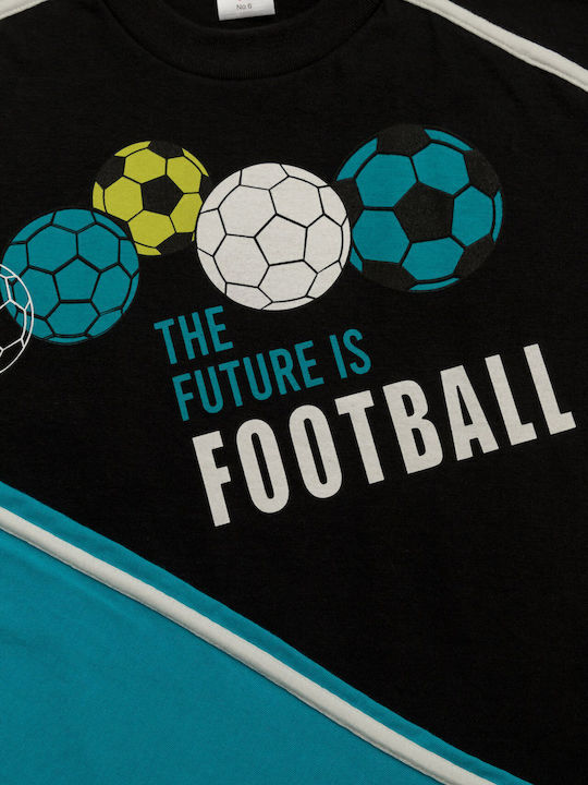 Minerva Kids' Pajamas Summer Black The Future Is Football