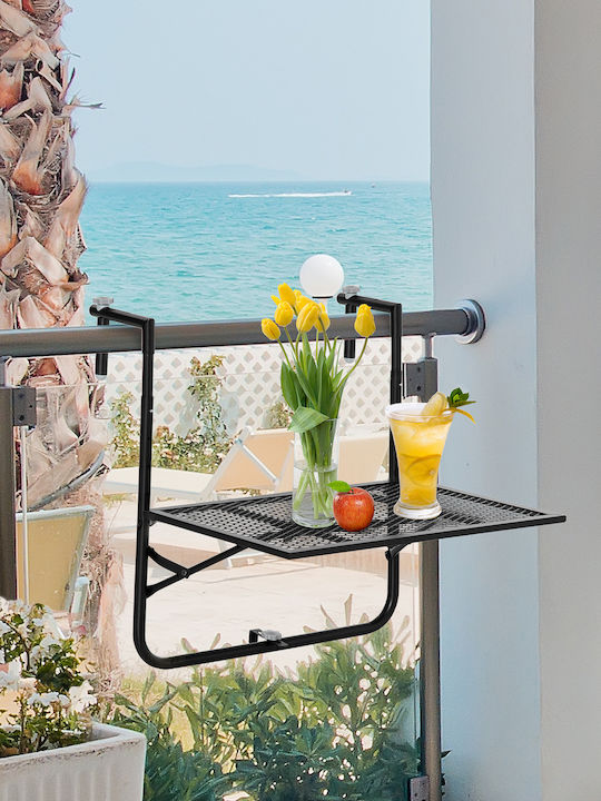 Auxiliary Outdoor Hanging Metal Table Black 60x60x57cm