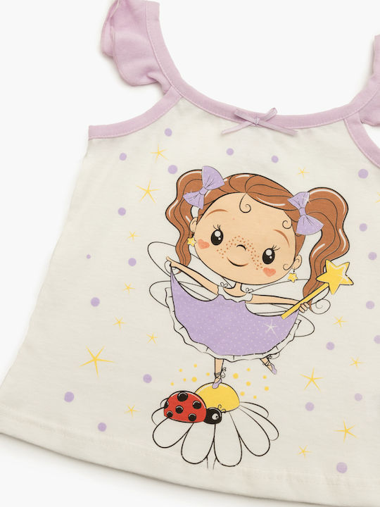 Minerva Kids' Pajamas Summer Ecru Fashion Girl