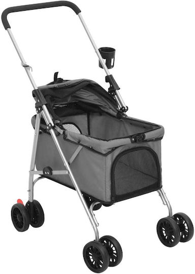 vidaXL Καρότσι για Μεταφορά Σκύλου / Γάτας έως 15kg Γκρι Μ100xΠ76xΥ50εκ.