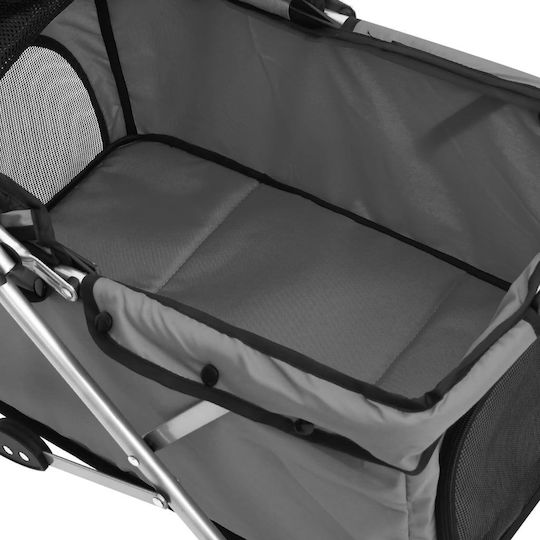 vidaXL Καρότσι για Μεταφορά Σκύλου / Γάτας έως 15kg Γκρι Μ100xΠ76xΥ50εκ.