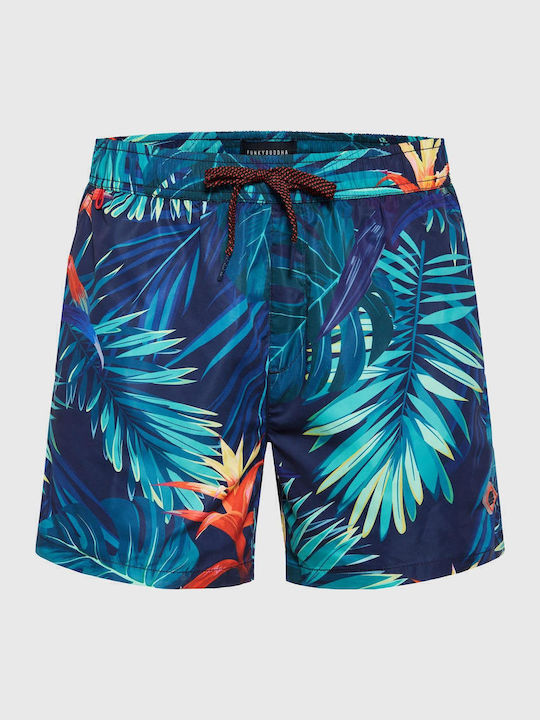 FBM007-01116 Men's Swimwear Shorts Navy Blue with Patterns