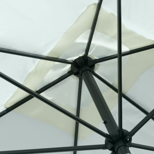 Quadratischer Aluminium-Garten- und Terrassen-Sonnenschirm Beige 2x3m