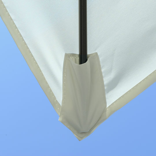 Quadratischer Aluminium-Garten- und Terrassen-Sonnenschirm Beige 2x3m