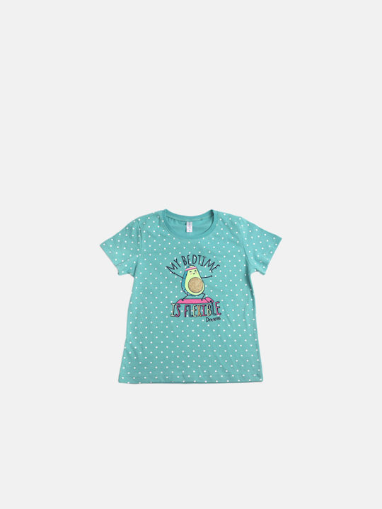 Dreams by Joyce Set Top & Bottom Kids Summer Cotton Pyjamas Green