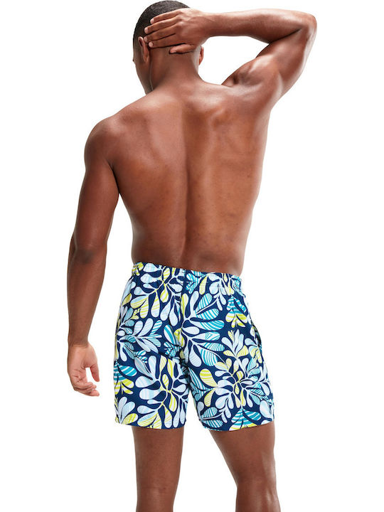 Printed Leisure 16 Men's Swimwear Shorts Blue/Green with Patterns