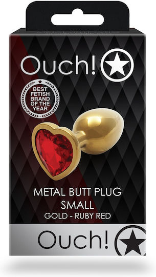 Shots Πρωκτική Σφήνα Small Gold / Ruby Red 6.9cm