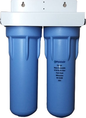 Pentair 2-Stage Under Sink Water Filter System 3GSL DUO with Faucet , 1/4'' Inlet/Outlet,