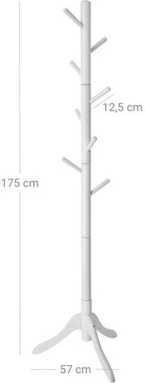 Vasagle Καλόγερος Ξύλινος Λευκός 57x57x175cm