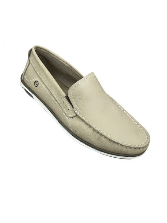 Pegada Men's Leather Moccasins Beige 141108-03