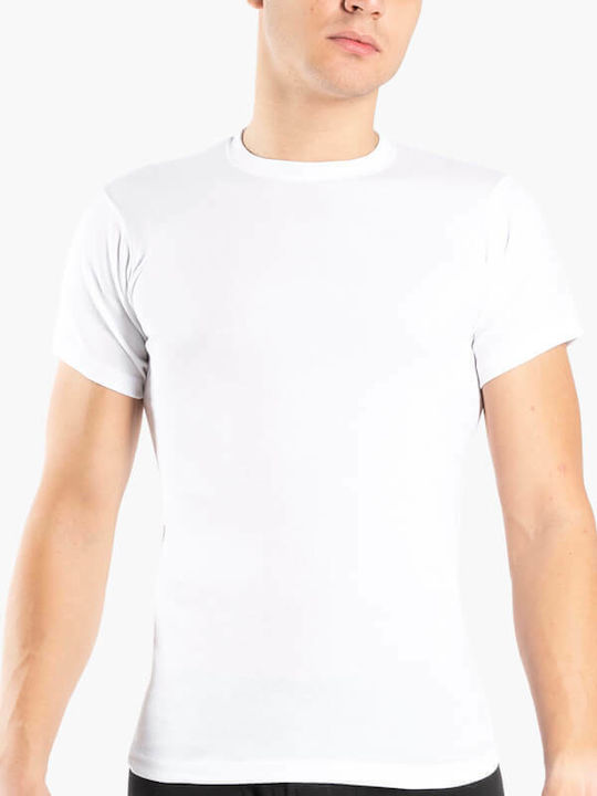 Men's Undershirts Short-sleeved in White Color 2Pack