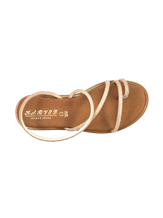 BRONZE LEATHER SANDALS WITH STRAYS - Bronze