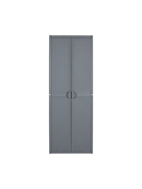 Double-leaf Polypropylene Outdoor Storage Cabinet with 4 Shelves 65x45x172 cm