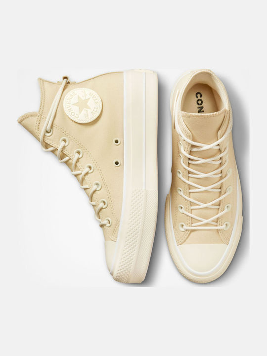 Chuck Taylor All Star LIft Γυναικεία Flatforms Μποτάκια Μπεζ A06092C
