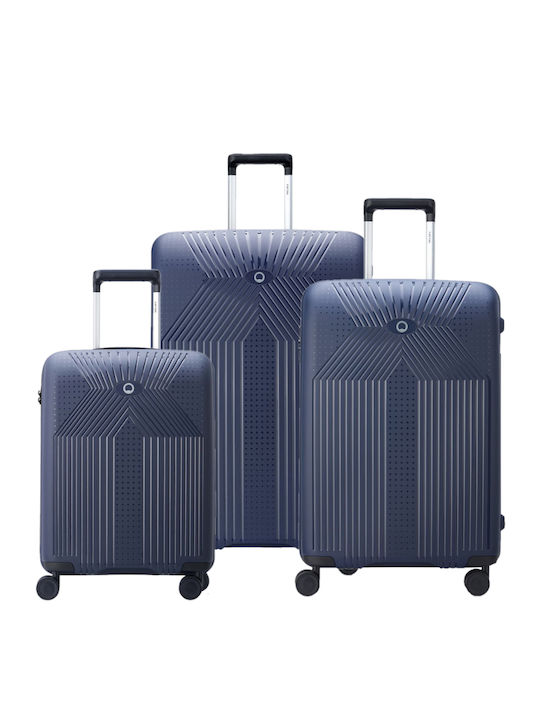 Delsey Valize de Călătorie Dure Ordener Blue Înălțime Maximă 77cm cu 4 roți Set 3buc 384698602