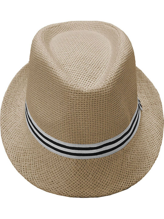 Summertiempo Fabric Men's Hat Fedora Brown / Blue